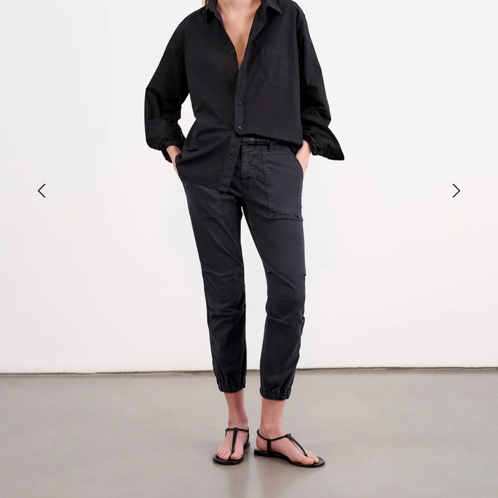 NWOT NILI LOTAN Cropped Military Pants. Made in USA. Size 0. Dark Charcoal Gray